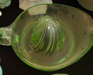 Green Depression Glass Reamer