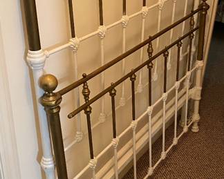 Antique Brass and Cast Iron Bed