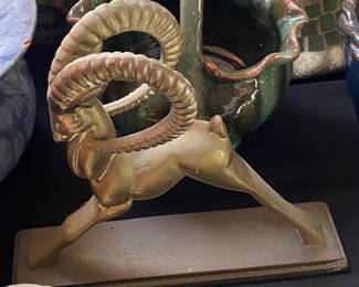 Brass Ibex Statue