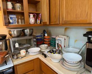 Corelle Ware, toaster oven, food storage, bowls