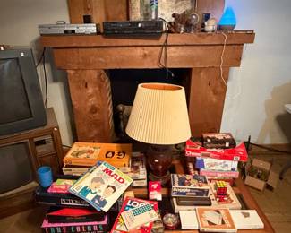 games and lamp and table and art