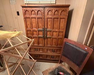 beautiful case piece, cool chair