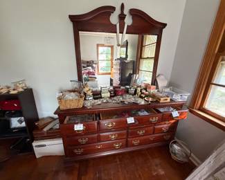 case piece dresser and mirror  has matching tall boy next pic JEWELRY!