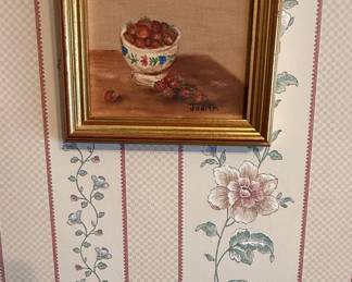 Original Oil Painting of Strawberries by Judith