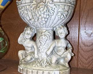 Vintage Cherub and Grapevine Compote Bowl - Marwal Industries