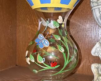 Lenox Butterfly Meadow Hand-Painted Glass Vase