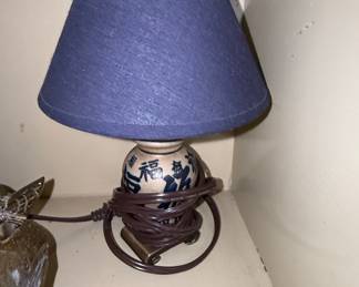Chinese Calligraphy Ceramic Accent Lamp