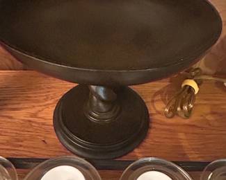 Mid-Century Modern Pedestal Bowl or Lamp Base with Twisted Column