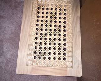 Vintage Cane-Top Side Table