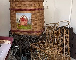 Wicker and Metal Decorative Baskets