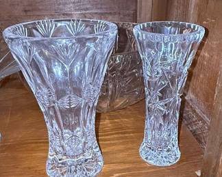 Lenox Star Pattern Crystal Vases