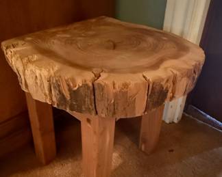 Live Edge Wood Slab Stool