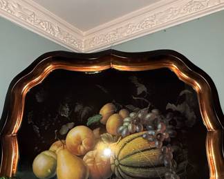 Vintage Toleware Fruit Still Life Decorative Tray