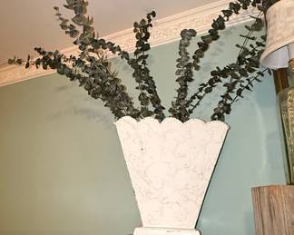 Vintage Galvanized Metal Floral Vase Bucket with Handles