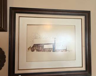 Robert D. Frahm Winter Barn Watercolor