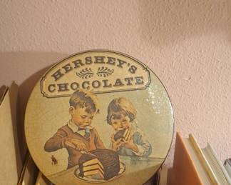 Vintage Hershey's Chocolate 1982 Round Tin with Children Eating Cake