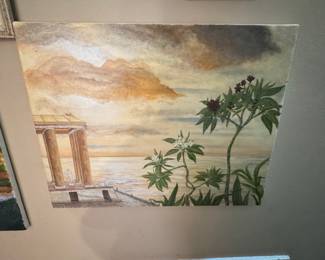 Classical Mediterranean Seascape Oil Painting