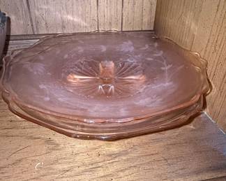 Jeannette Adam Pink Depression Glass Plates