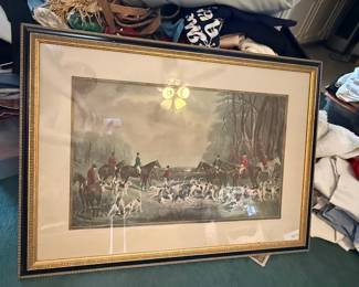 Vintage "The Meet at Blagdon" Fox Hunting Print