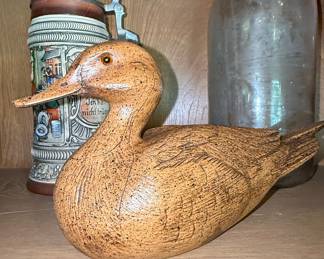 Vintage Hand Carved Wooden Duck Decoy