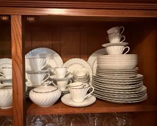 Norleans China 'Estate' Swirl Dinnerware with Platinum Trim
