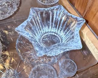 American Brilliant Period Cut Glass Star Bowl