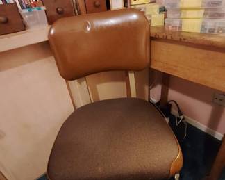 Mid-Century Modern "Tanker" Style Swivel Desk Chair