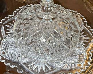 Anchor Hocking Prescut Pineapple Pattern Butter Dish