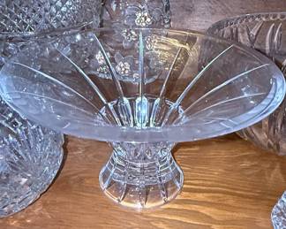 Vintage Cut Crystal Compote Bowl - Godinger Olympia Pattern