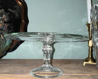 Vintage Indiana Glass Teardrop Pedestal Cake Stand