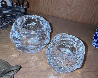 Kosta Boda Snowball Votive Candle Holders