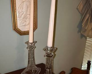 Pair of Villeroy & Boch Crystal Candlesticks