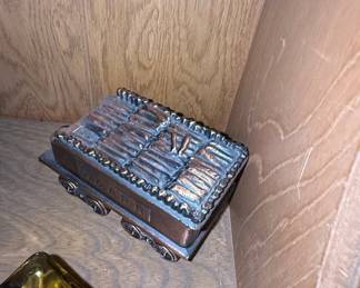 Banthrico W. & A. R. R. Cast Iron Train Car Coin Bank