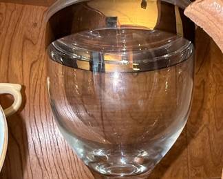 Dorothy Thorpe Silver Banded Pedestal Apothecary Jar