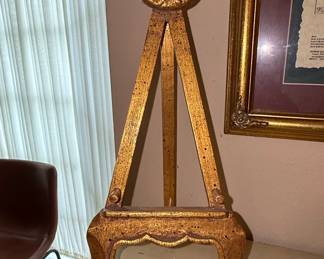 Italian Florentine Giltwood Tabletop Display Easel
