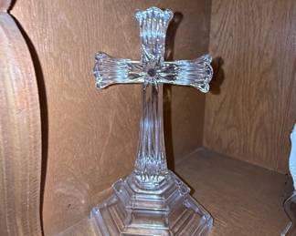 Vintage Deplomb Lead Crystal Cross Figurine