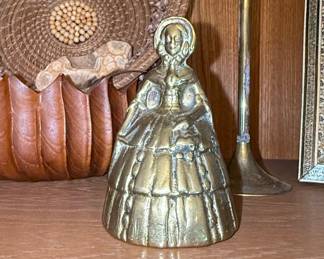 Vintage Brass Lady Bell, Victorian Style