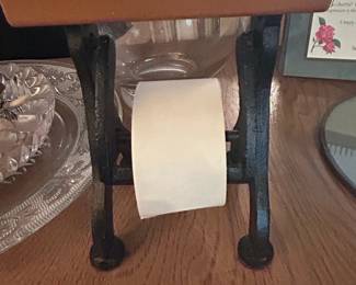 Cast Iron and Wood Holder