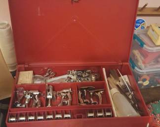 Vintage Bernina Sewing Machine Accessory Case with Attachments