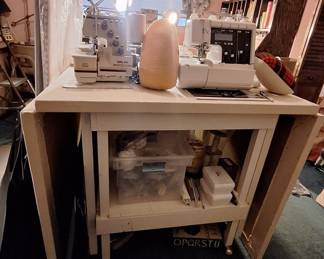 Folding Sewing and Cutting Table with Drop Leaves
