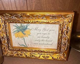 Decorative Inspirational Framed Art Print with Crown Imperial Lily