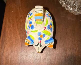 Vintage Hand Painted Mexican Folk Art Piggy Bank