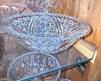Anchor Hocking "Stars and Bars" Pressed Glass Serving Bowl