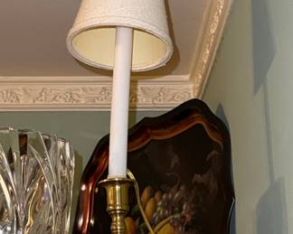 Vintage Brass Candlestick Accent Lamp - Stiffel Style