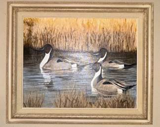 Vintage Pintail Duck Watercolor Painting by Larry Hayden