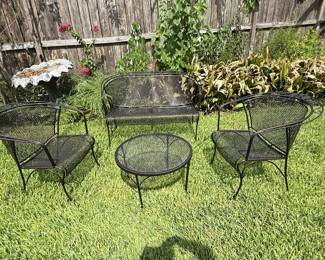 Vintage Woodard Wrought Iron Patio Set