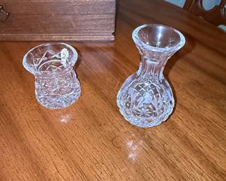 Pair of Vintage Cut Crystal Bud Vases - Cristal d'Arques