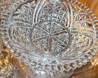Anchor Hocking "Stars and Bars" Pressed Glass Serving Bowl