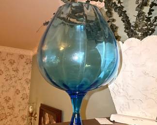 Vintage Empoli Glass Brandy Snifter Vase