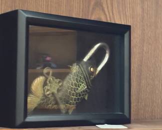 Fish lock with cross key in shadow box
